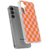 Orange Checkered Galaxy S24 Plus Clear Case